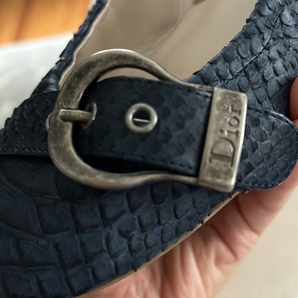 Dior Ballet Flat Snakeskin Blue 37,5 7.5 - Picture 2 of 4